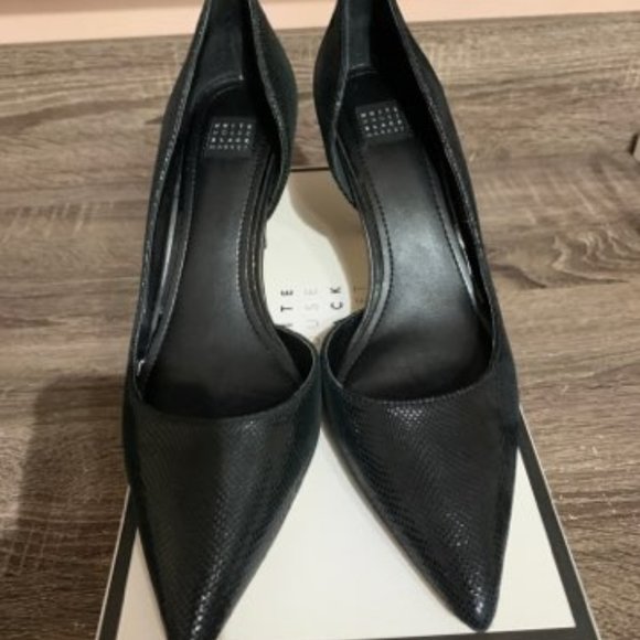 WHBM Ella Black Micro extc Heels - Picture 1 of 10